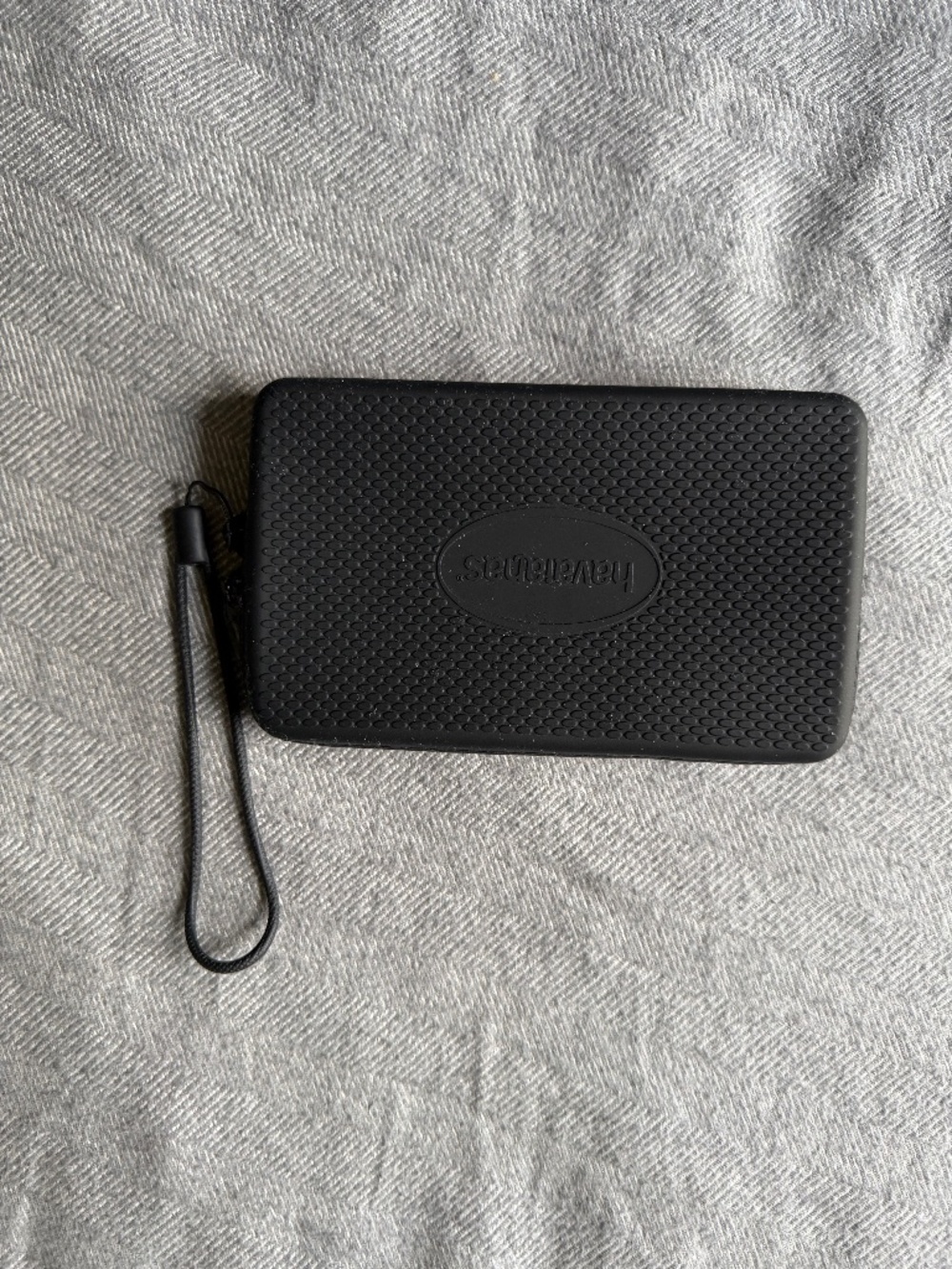 NEW Havaianas Black Rubber Mini Bag Wristlet Pouch - Made in Brazil